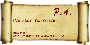 Pásztor Aurélián névjegykártya